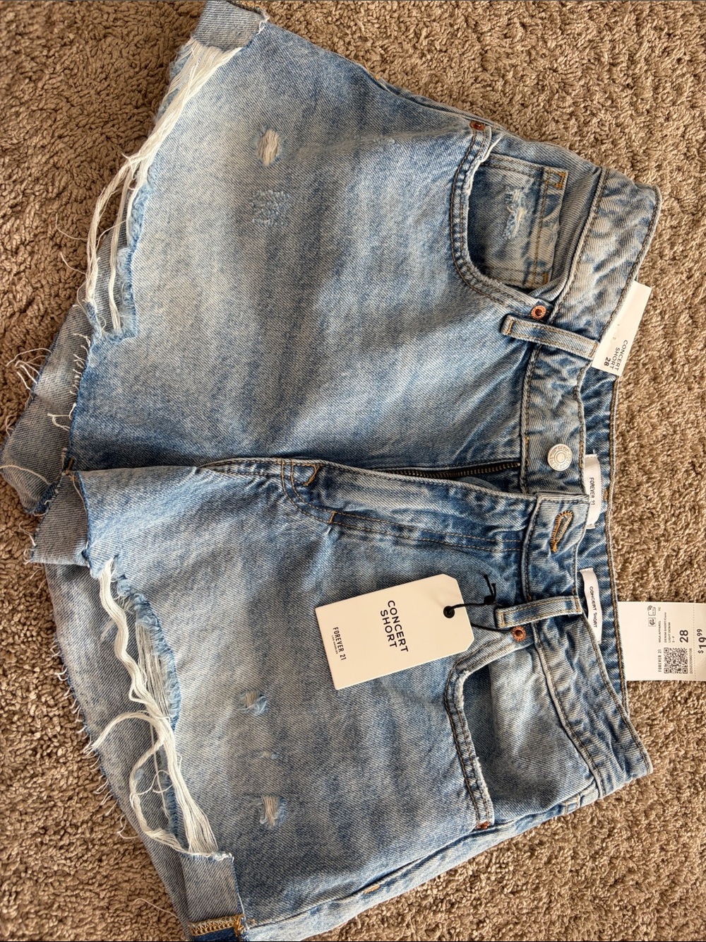 Forever 21 Light Blue Distressed Denim Women’s Shorts 28